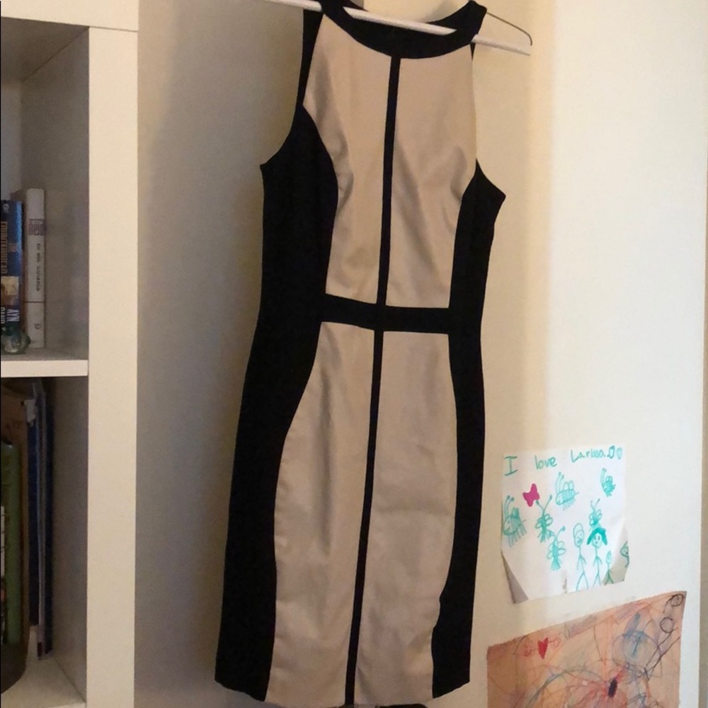 Aqua color block dress